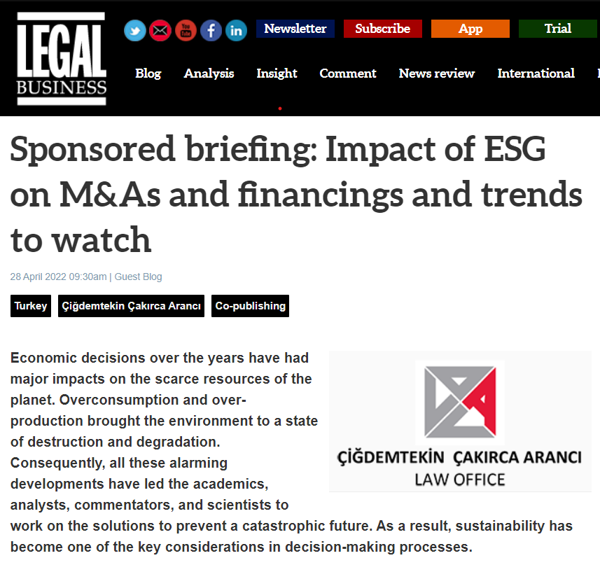 Impact of ESG on M&As and financings and trends to watch